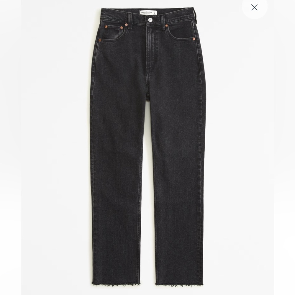 A&F The Mom High Rise Curve Love Black Jeans